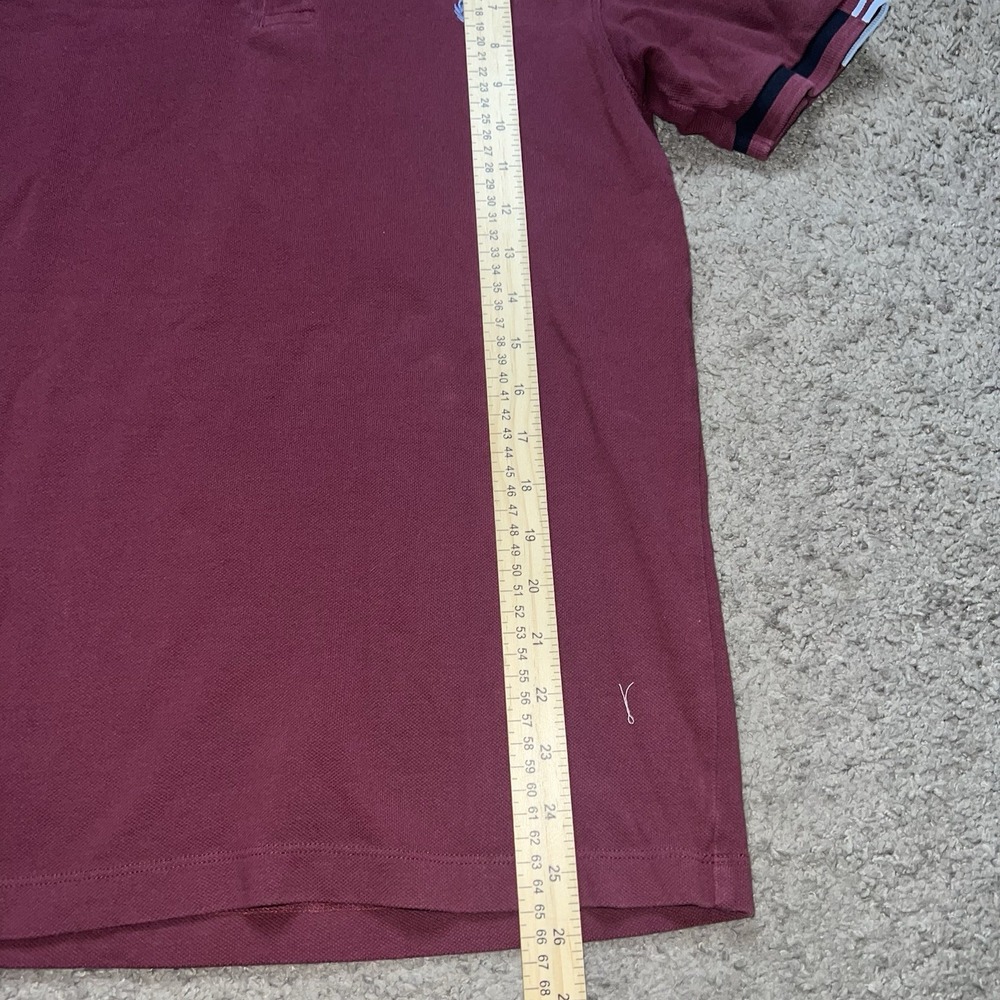Fred Perry Twin Tipped Mens Cotton Short Sleeve Polo Shirt in Oxblood Size M - Picture 4 of 6